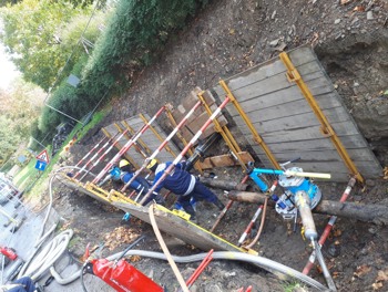 Montážní jáma, propoj plynovodu, stoplování