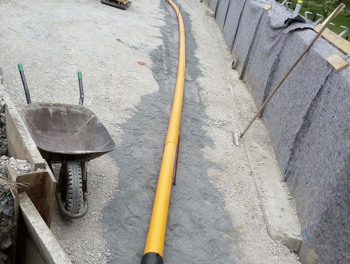 Přeložka plynovodu při stavbě mostu, Hukvaldy